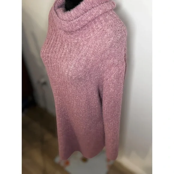 Lulus Pink Preppy Fuzzy Knit Feminine Cowl Neck Cozy Fall Sweater Dress XS - Picture 6 of 7